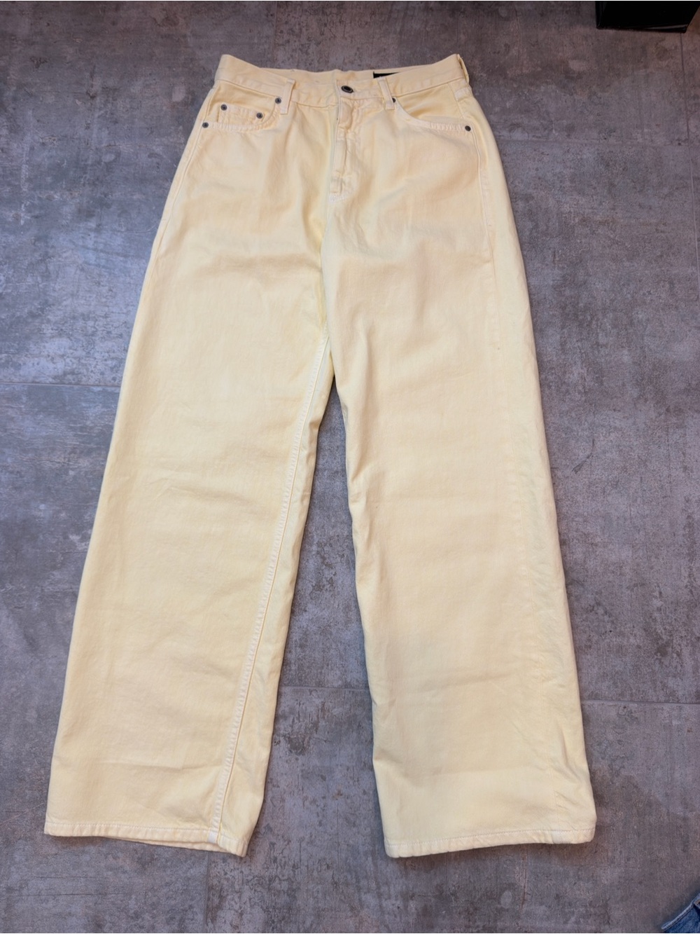 Zara Pale Yellow Wide-Leg Jeans